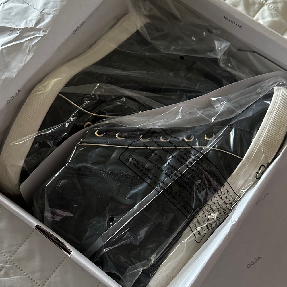 Aldo Wedge Sneakers Black Size 10 NWT